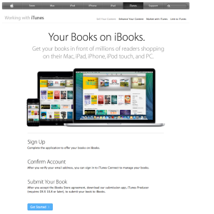 Image of iTunes Connect landing page